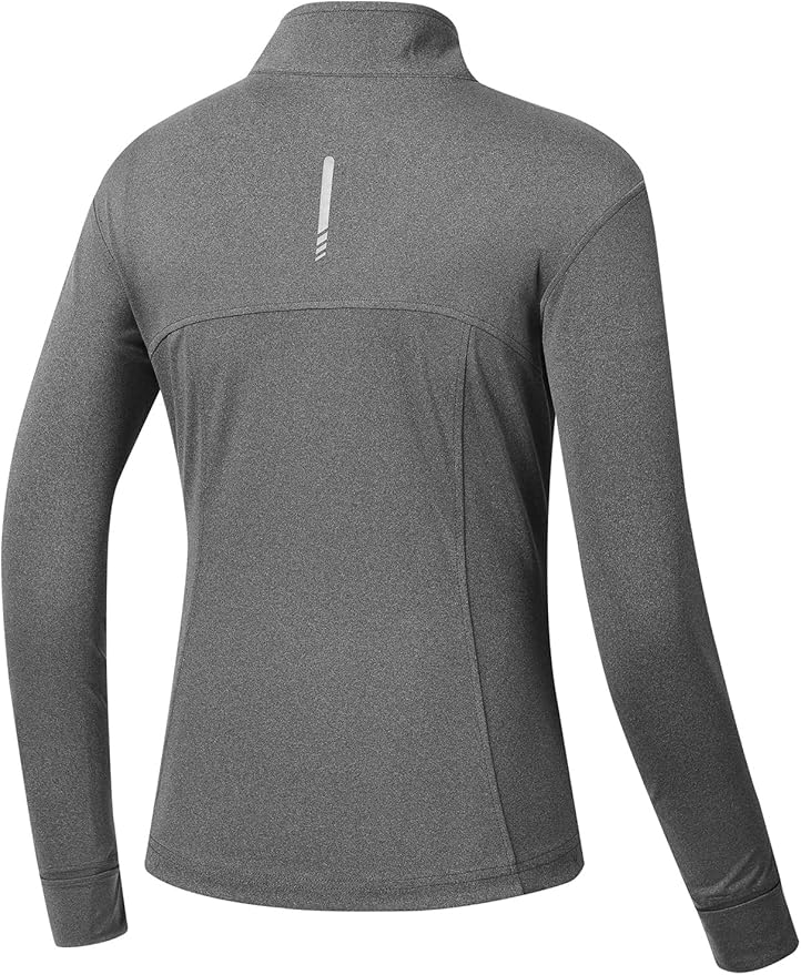 BGOWATU Women's Workout Jacket Lightweight Zip up Running Athletic Jackets with Thumb Holes