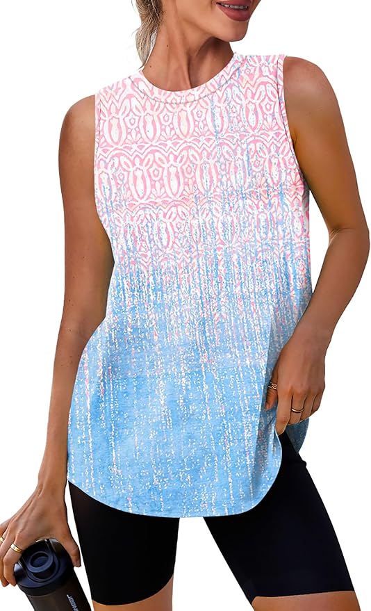 Womens Workout Tank Tops Lightweight Sleeveless Shirts for Women Loose Fit Tops for Athletic Running Tennis Yoga