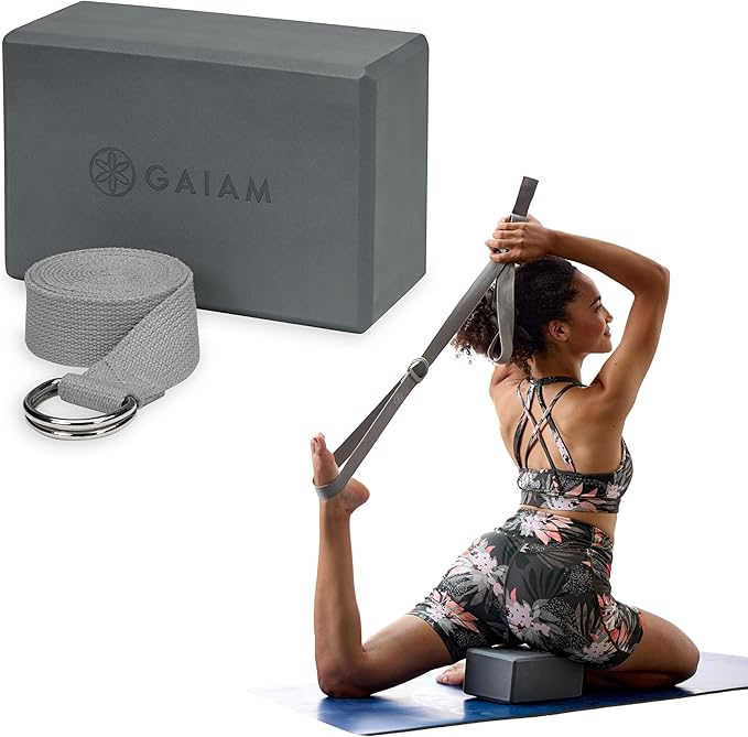 Gaiam Yoga Block - Supportive Latex-Free Eva Foam - Soft Non-Slip Surface with Beveled Edges for Yoga, Pilates, Meditation