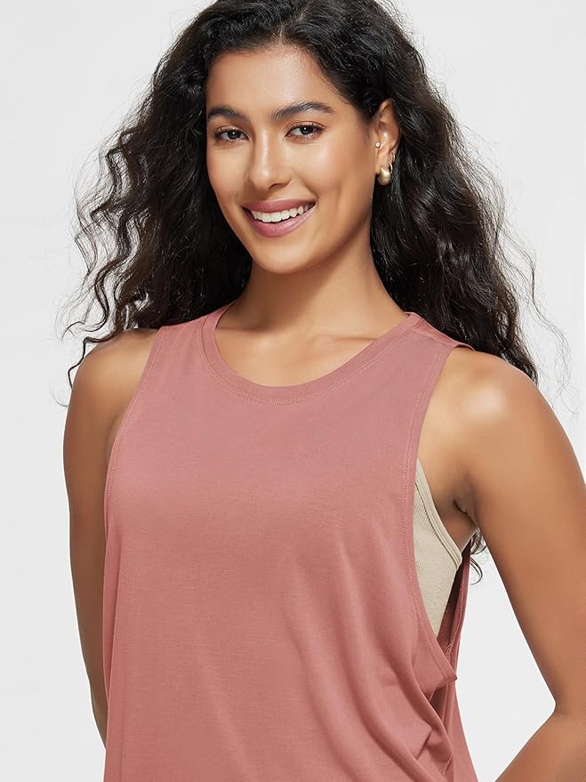 ODODOS 3-Pack Loose Tank Tops for Women Sleeveless Gym Athletic Workout Tops Yoga Shirts