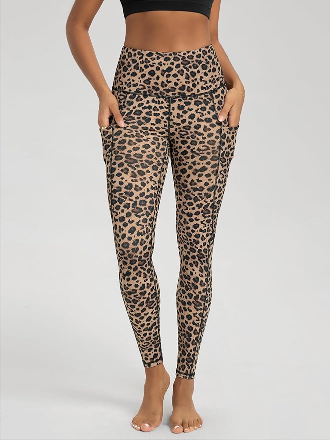 ODODOS Women's High Waisted Yoga Leggings with Pockets, Tummy Control Non See Through Workout Athletic Running Yoga Pants
