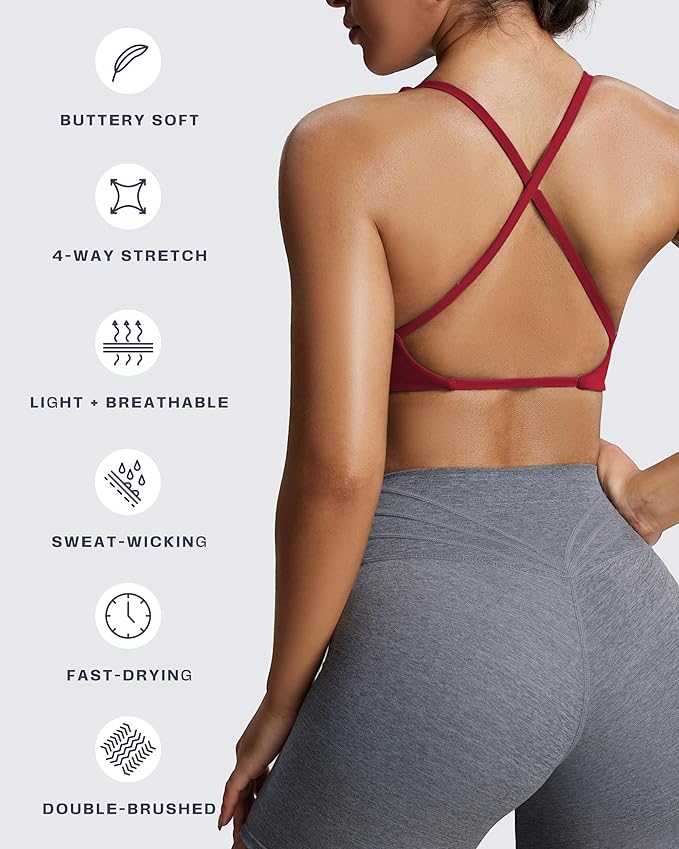 Aoxjox Women's Workout Sports Bras Fitness Metamorph Sienna Twist Bra Yoga Crop Tank