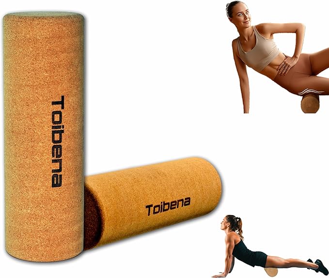 Foam Roller Physical Therapy/Natural Eco-Friendly Cork Roller/High-Density deep Tissue Massage Roller/Stretching Roller Yoga & Travel Friendly (12 * 4 Inch)