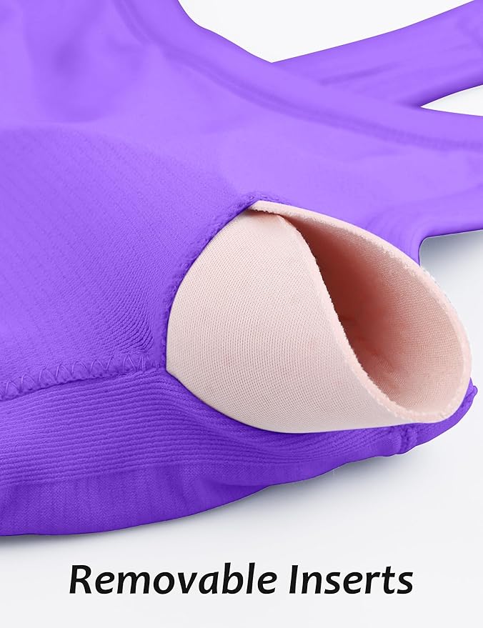 MathCat Workout Tank Tops for Women with Built in Bra, Sleeveless Gym Tops Seamless Racerback Athletic Yoga Shirts