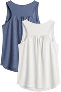 PINSPARK Workout Tops for Women Racerback Tank Tops Sleeveless Athletic Running Shirts Lightweight Yoga Gym Tank,2 Pack S-3XL