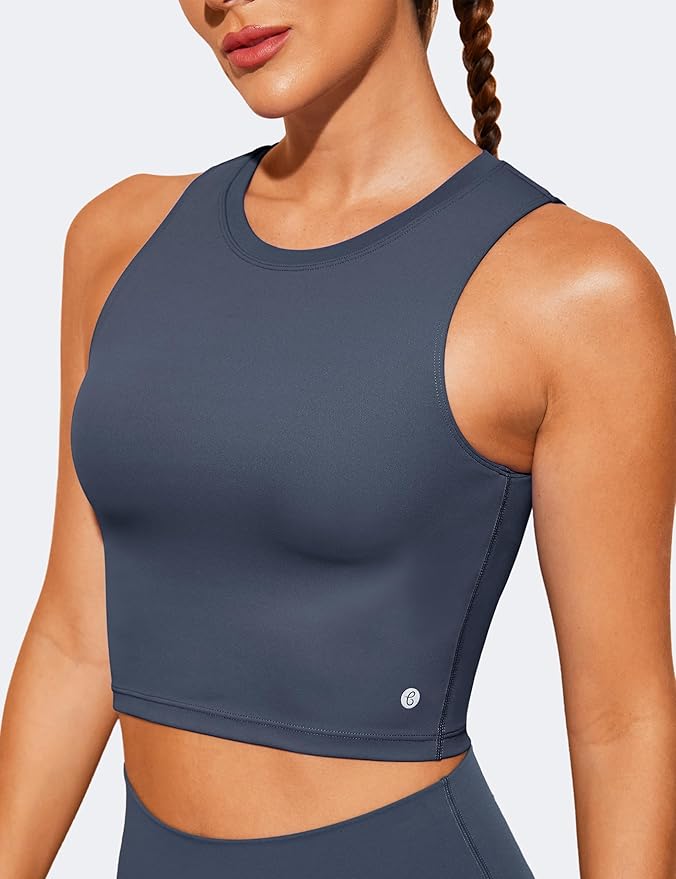 Natural Feelings Nudi Sports Bras for Women Removable Padded Yoga Tank Tops Sleeveless Fitness Workout Crop Tops