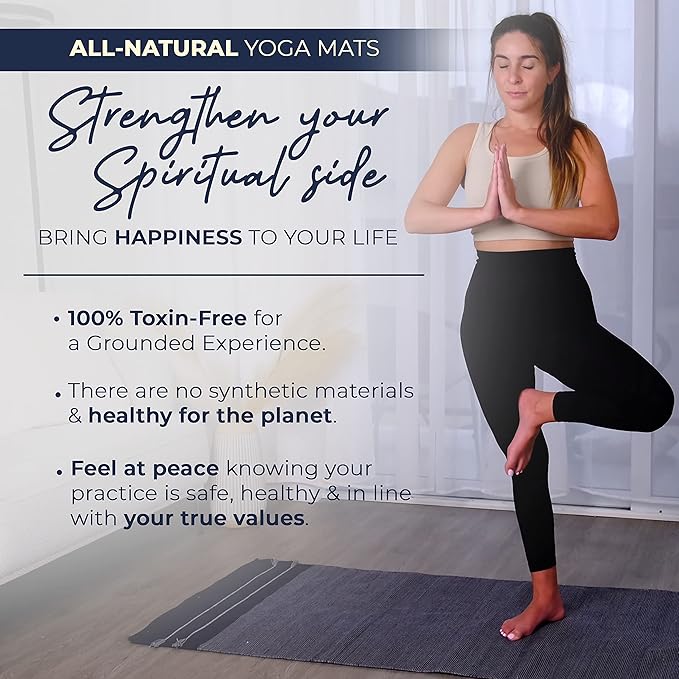 Y O Gayo Handmade Organic Yoga Mat made with 100% Organic Cotton Yoga Mat - Natural Yoga Rug for Exercise, Workout, & Fitness Rug - Hand Weaved, Washable - 74 inches X 26 Inches - multi-color