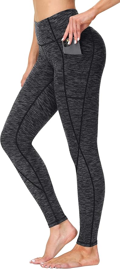 Heathyoga Leggings with Pockets for Women Tummy Control High Waisted Yoga Pants Women Compression Workout Leggings