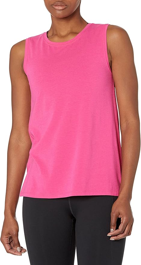 Amazon Essentials Women's Soft Cotton Relaxed-Fit Workout Tank Top (Available in Plus Size)