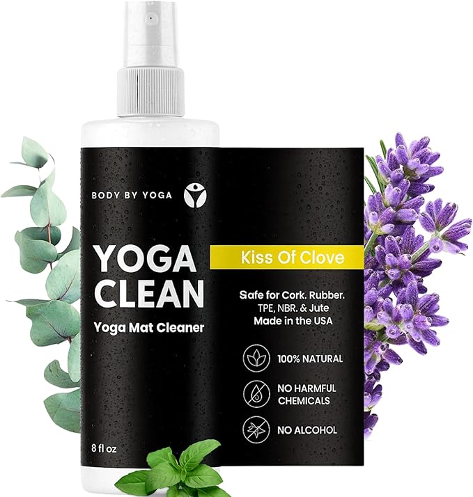 Yoga Clean – Eco-Friendly Yoga Mat Cleaner & Deodorizing Spray | Neutralizes Sweat & Odor to Protect Your Mat | 8 oz Plant-Based Formula, Spa-Like Scent, Made in the USA
