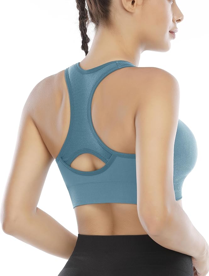 Heathyoga High Impact Sports Bras for Women High Support Padded Sports Bra Pack Racerback Bras for Women Workout Bra Sets