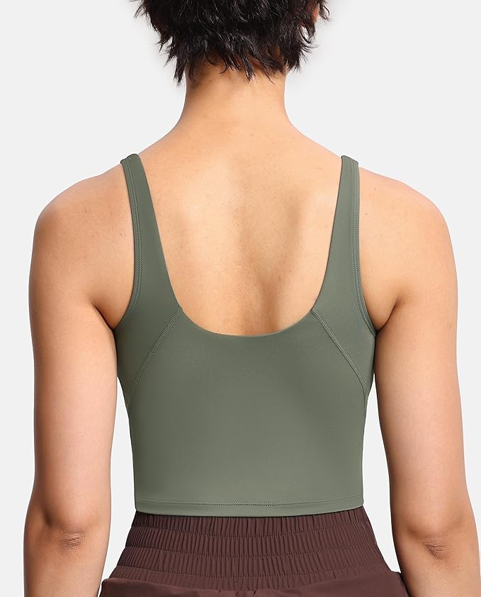 THE GYM PEOPLE Womens' Sports Bra Longline Wirefree Padded with Medium Support