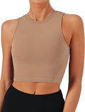Natural Feelings Nudi Sports Bras for Women Removable Padded Yoga Tank Tops Sleeveless Fitness Workout Crop Tops