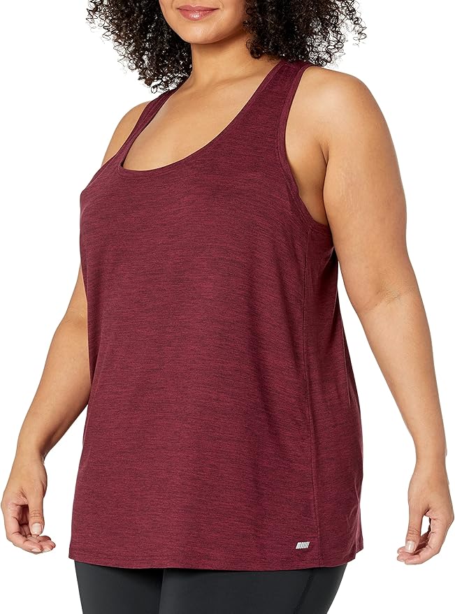 Amazon Essentials Women's Active Quick Dry Tech Stretch Racerback Scoop Neck Tank Top, Multipacks