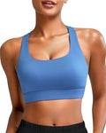 RUNNING GIRL High Impact Sports Bras for Women - Scoop Neck Strappy Sports Bra High Support Moulded Cup Workout Bra