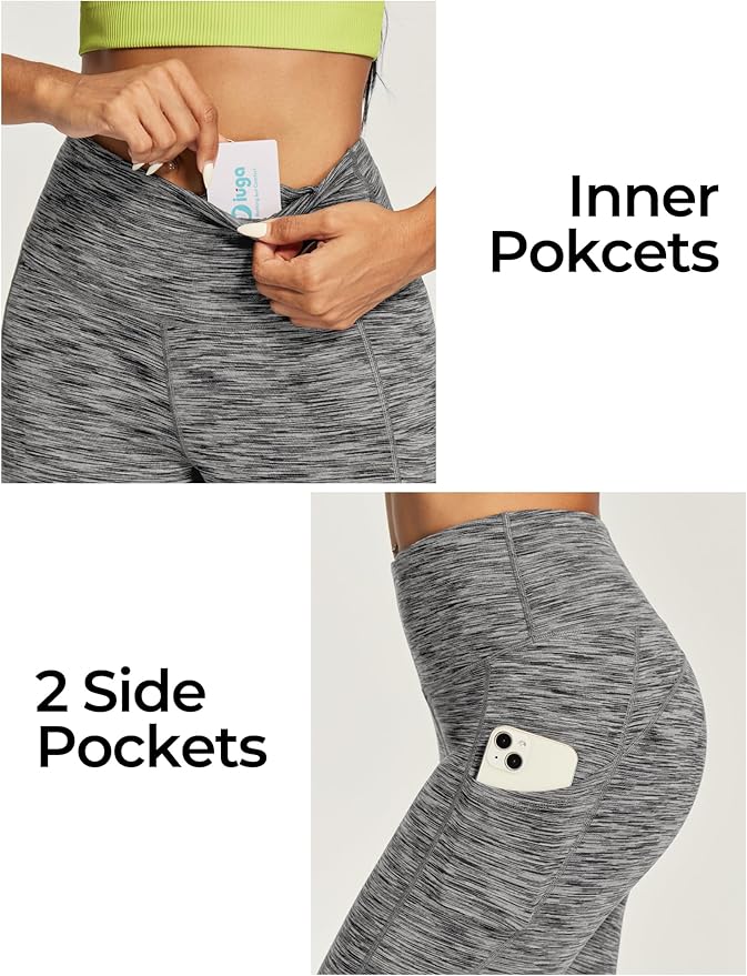 IUGA High Waisted Yoga Pants for Women with Pockets Capri Leggings for Women Workout Leggings for Women Yoga Capris