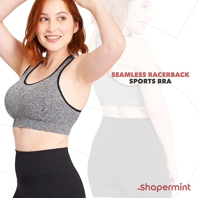 SHAPERMINT Sports Bras for Women - Workout Bras for Women, Plus Size Sports Bra, Workout Tops for Women High Support