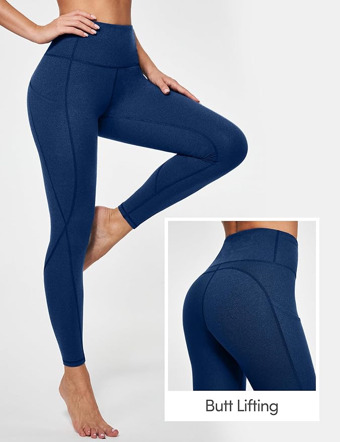 IUGA Leggings with Pockets for Women High Waisted Yoga Pants Women Tummy Control Workout Compression Running Leggings