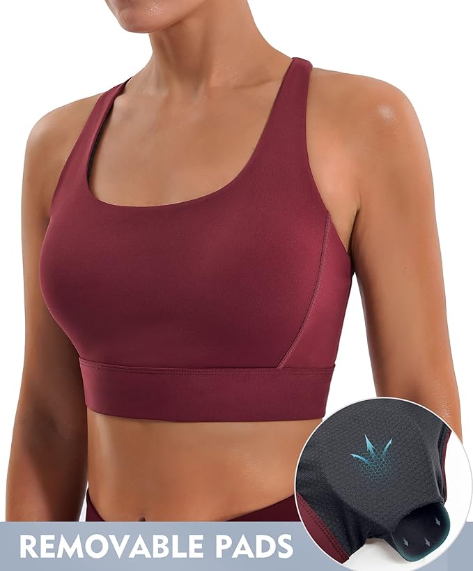 Ewedoos High Support Sports Bras for Women Adjustbale Supportive High Impact Sports Bra Push Up Workout Running Bras