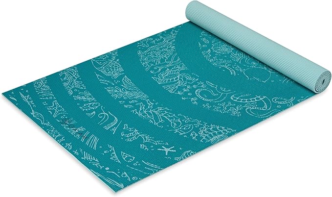 Gaiam Print Yoga Mat, Non Slip Exercise & Fitness Mat for All Types of Yoga, Pilates & Floor Exercises