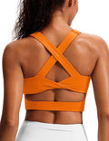 Sports Bras for Women Criss-Cross Back Padded Workout Tank Tops Medium Support Crop Tops for Women