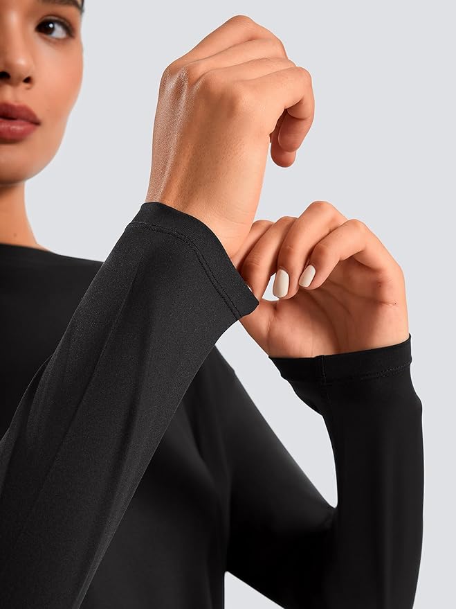 JOYSPELS Ice Silk Boat Neck Long Sleeve Workout Tops for Women Loose Fit Athletic Running Gym Yoga Shirts