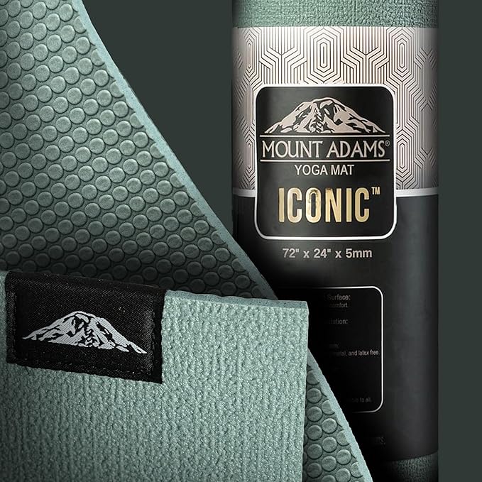 Mount Adams Iconic 5mm Yoga Mat - The Mat That Speaks for Itself - 72" x 24", High-Density, Slip-Resistant Exercise Mat - Unique Texture for Superior Grip for Yoga, Pilates, Fitness