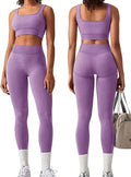 OLCHEE Womens Workout Sets 2 Piece Seamless Square Neck Sports Bra Padded Butt Lifting Leggings High Waist Yoga Gym Outfits