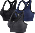 Heathyoga High Impact Sports Bras for Women High Support Padded Sports Bra Pack Racerback Bras for Women Workout Bra Sets