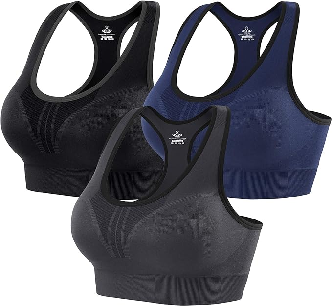 Heathyoga High Impact Sports Bras for Women High Support Padded Sports Bra Pack Racerback Bras for Women Workout Bra Sets