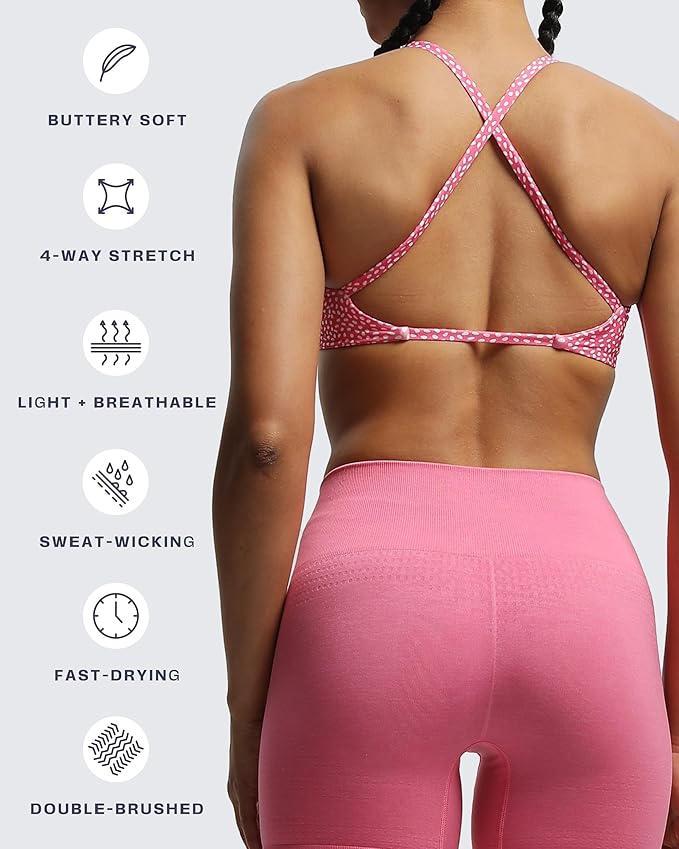 Aoxjox Women's Workout Sports Bras Fitness Metamorph Sienna Twist Bra Yoga Crop Tank