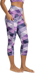 ODODOS Women's High Waisted Yoga Capris with Pockets, Tummy Control Non See Through Workout Athletic Running Capri Leggings