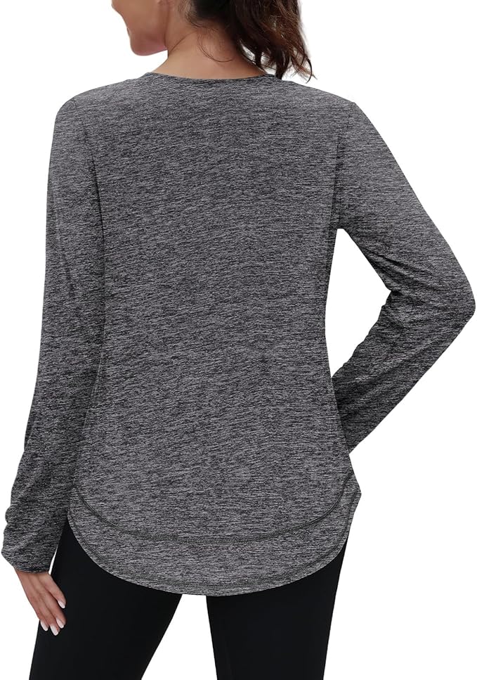 XIEERDUO Women's Workout Tops Long Sleeve Quick Dry Shirts for Hiking Running S-3XL