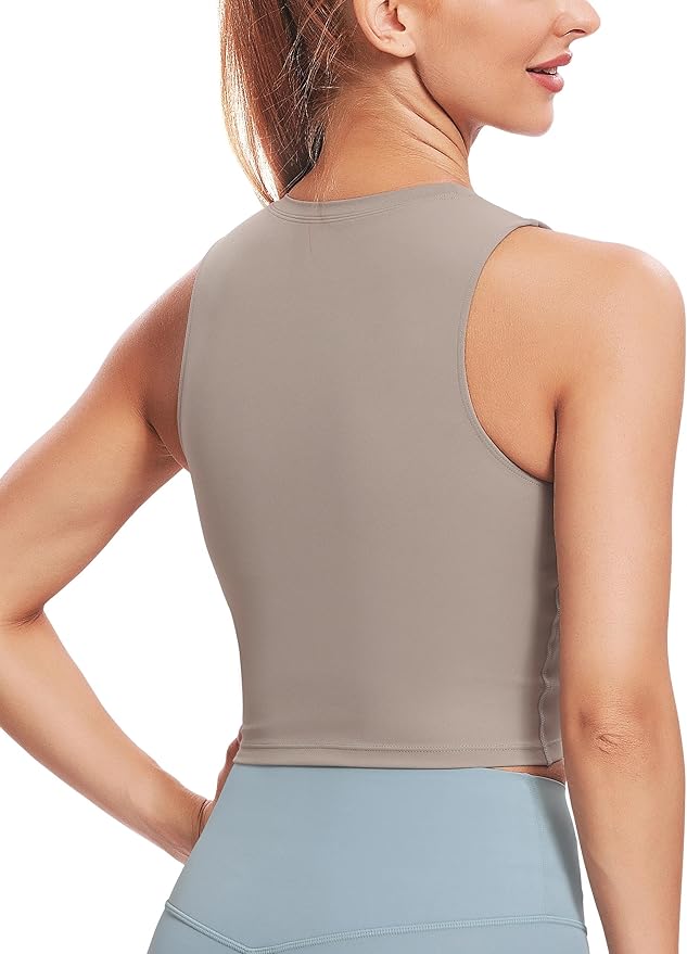 Natural Feelings Nudi Sports Bras for Women Removable Padded Yoga Tank Tops Sleeveless Fitness Workout Crop Tops
