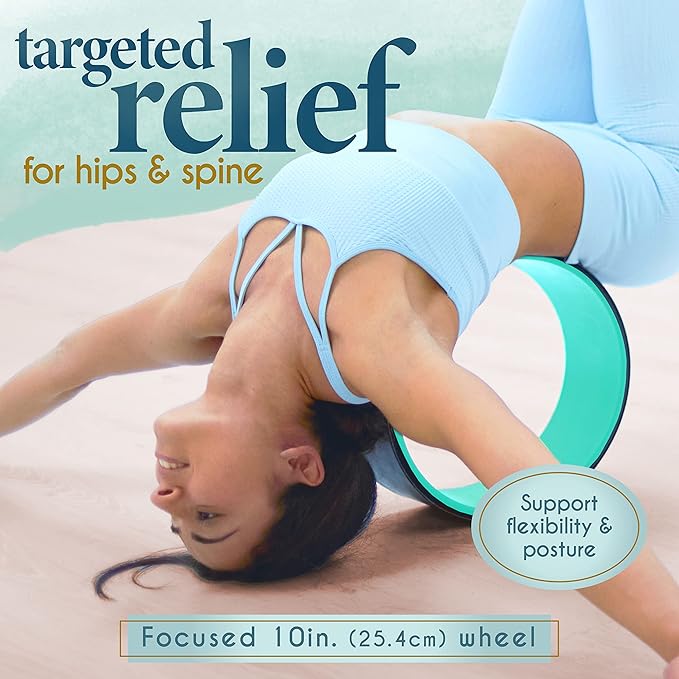 Florensi Yoga Wheel (3-Pack) - Back Stretcher and Back Roller for Back Pain, Yoga Roller for Muscle Relaxation, Pain Relief, Cracking and Popping