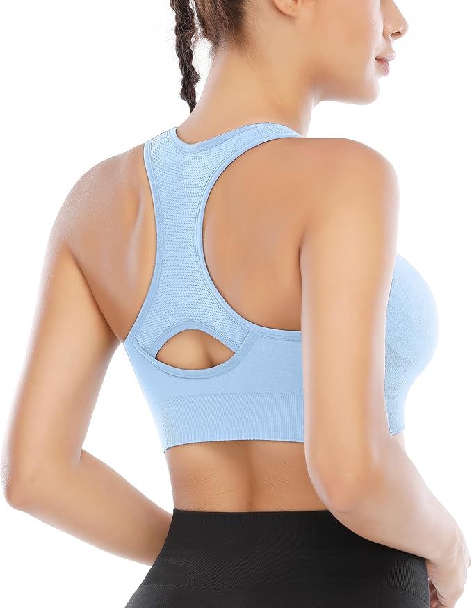 Heathyoga High Impact Sports Bras for Women High Support Padded Sports Bra Pack Racerback Bras for Women Workout Bra Sets