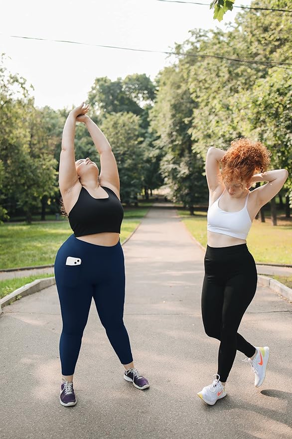 Plus Size Leggings for Women with Pockets-Stretchy XL-5XL Yoga Pants Tummy Control High Waist Workout Leggings