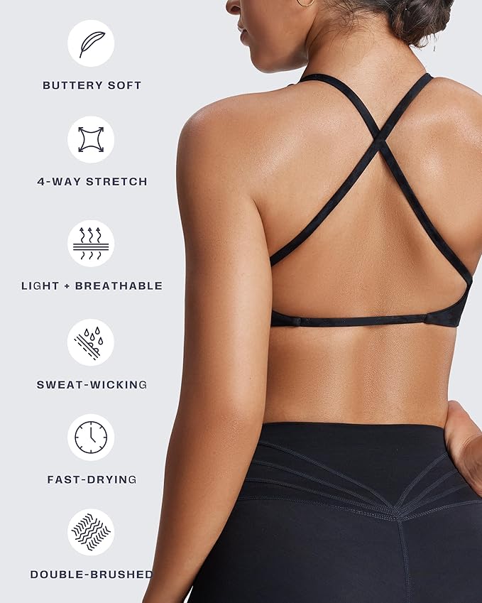Aoxjox Women's Workout Sports Bras Fitness Metamorph Sienna Twist Bra Yoga Crop Tank