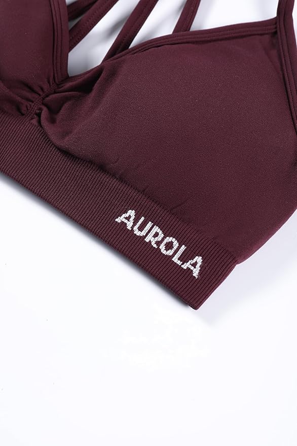 AUROLA Mercury Workout Sports Bras Women Athletic Removable Padded Backless Strapy Minimal Crop Top