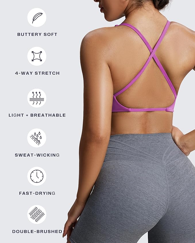 Aoxjox Women's Workout Sports Bras Fitness Metamorph Sienna Twist Bra Yoga Crop Tank