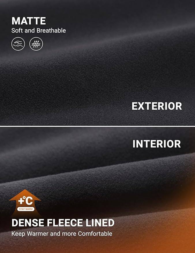 CRZ YOGA Matte Thermal Fleece Lined Leggings 28'' - Casual Lounge Workout Womens Yoga Full Length Pants Winter Warm