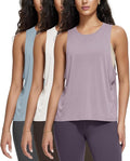ODODOS 3-Pack Loose Tank Tops for Women Sleeveless Gym Athletic Workout Tops Yoga Shirts
