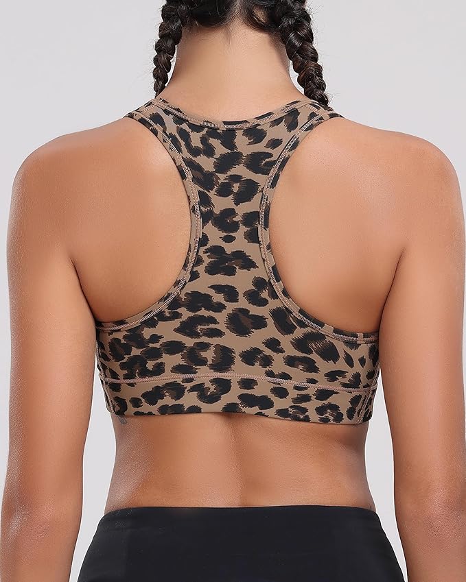 Oalka Women's Racerback Sports Fitness Support Workout Running Bras