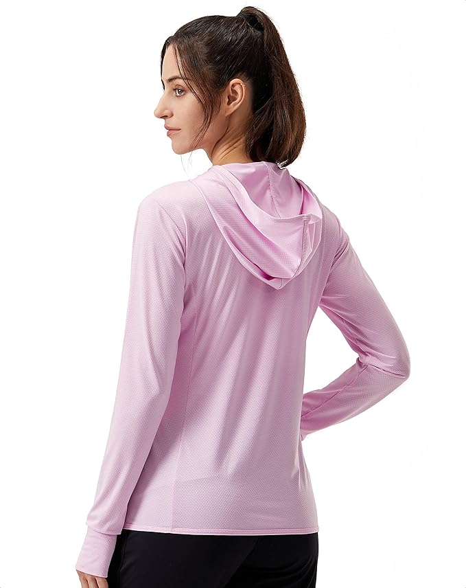 Soothfeel Women's UPF 50+ Sun Protection Hoodie Jacket Lightweight Long Sleeve Sun Shirt for Women with Pocket Hiking Outdoor