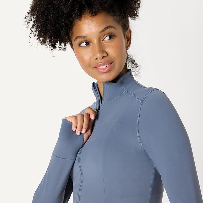 Amazon Essentials Women's Active FormFlex Buttery Soft Slim Fit Full Zip Workout Jacket with Thumb Holes