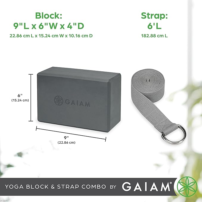 Gaiam Yoga Block - Supportive Latex-Free Eva Foam - Soft Non-Slip Surface with Beveled Edges for Yoga, Pilates, Meditation