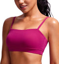 CRZ YOGA Butterluxe Womens Adjustable Spaghetti Thin Strap Sports Bra - Padded Wireless Square Neck Workout Yoga Clothes