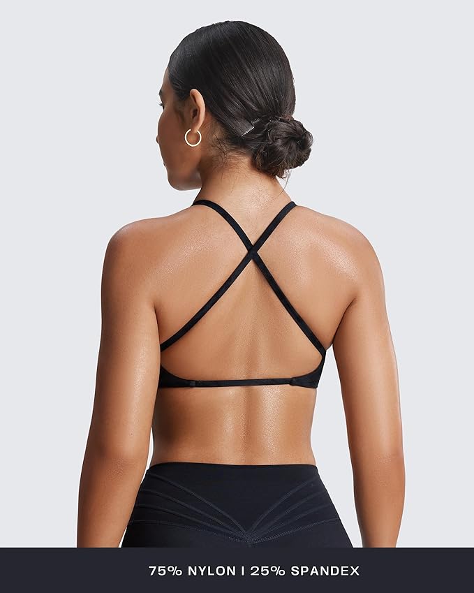 Aoxjox Women's Workout Sports Bras Fitness Metamorph Sienna Twist Bra Yoga Crop Tank
