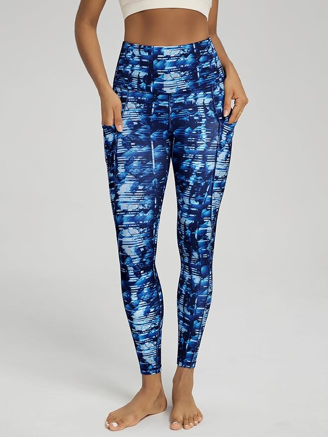 ODODOS Women's High Waisted Yoga Leggings with Pockets, Tummy Control Non See Through Workout Athletic Running Yoga Pants