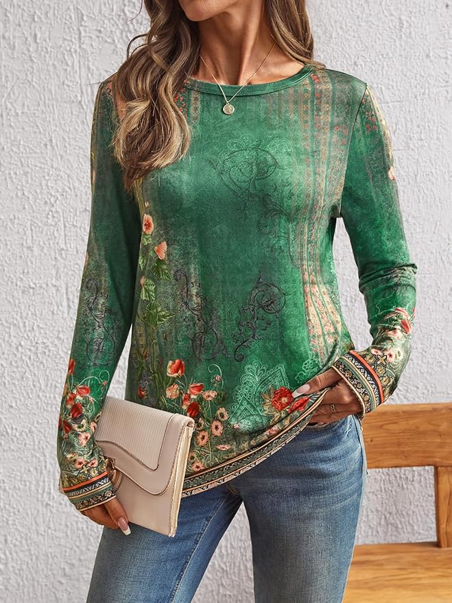 AUTOMET Women‘s Basic Long Sleeve Crewneck, Plus Size Winter & Spring Top, Casual Fall Tee for Teacher & Everyday Outfits